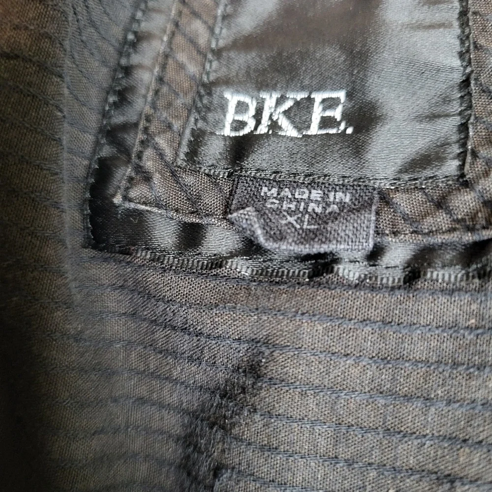 BKE Men Button Up Shirt‎ XL Brown Striped Western Grunge Long Sleeve Y2K